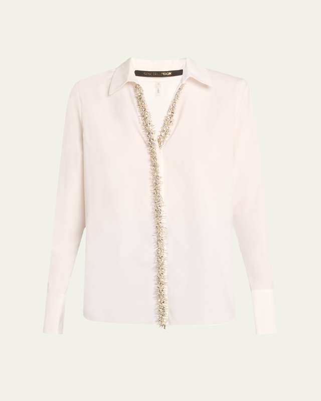 Gabbay Embellished Button-Down Blouse